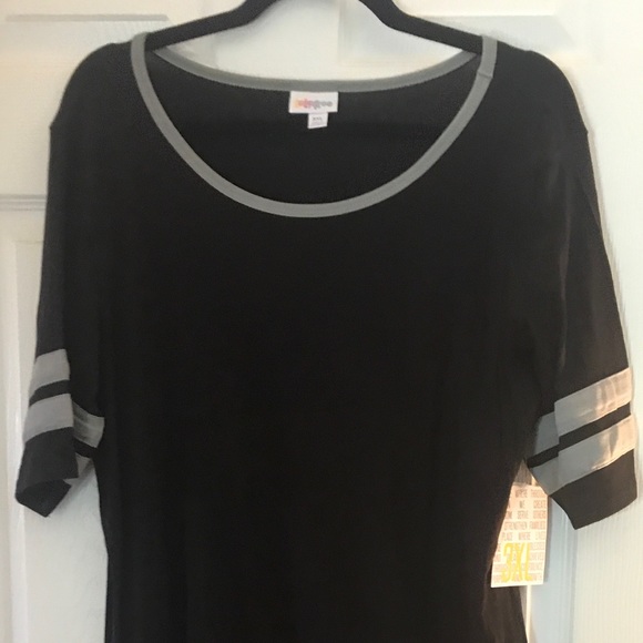NWT Black with Gray Stripe Lularoe Julia Dress - Picture 2 of 4